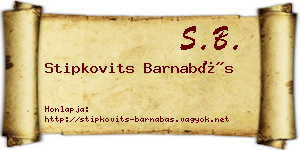 Stipkovits Barnabás névjegykártya