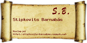 Stipkovits Barnabás névjegykártya